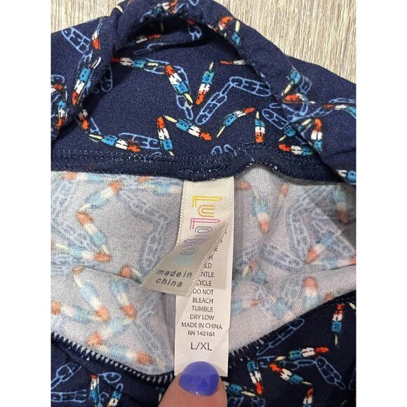 LuLaRoe Leggings Americana/Patriotic Stars Popsicle Bomb Pops Mommy & Me OS+L/XL - Picture 4 of 5